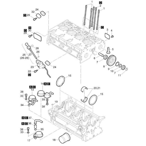 Crankcase-1 for Hatz 4M43