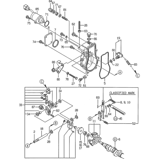 Governor Assembly for Yanmar 4TNE84 Engine