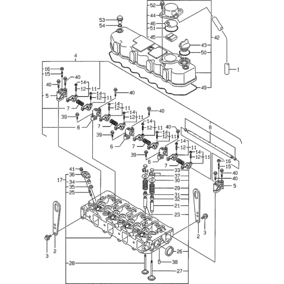 Cylinder and Bonnet Head Assembly for Yanmar 4TNE84 Engine