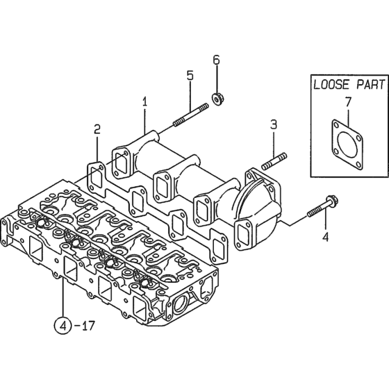 Exhaust Manifold Assembly for Yanmar 4TNE84 Engine