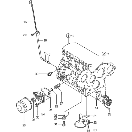 Oil System Assembly for Yanmar 4TNE84T Engine