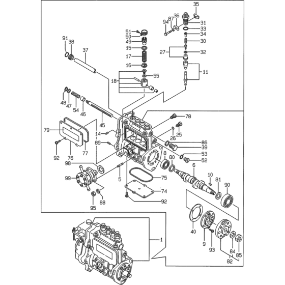 Fuel Injection Pump Assembly for Yanmar 4TNE84T Engine