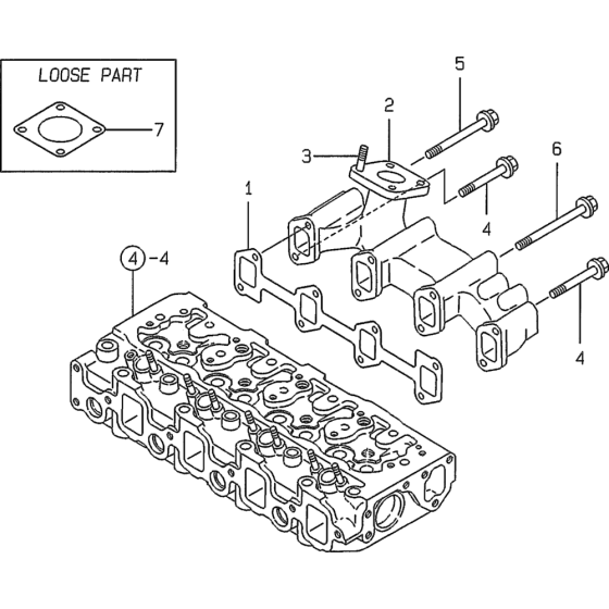 Exhaust Manifold Assembly for Yanmar 4TNE84T Engine