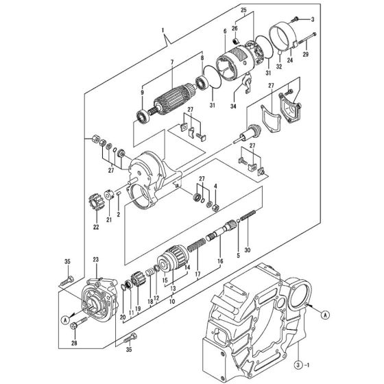 Starter Motor for Yanmar 4TNE88-RBS1