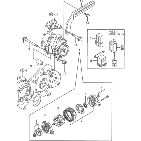 Generator Assembly for Yanmar 4TNE88 Engine