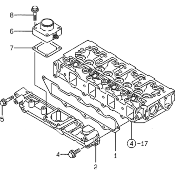 Suction Manifold Assembly for Yanmar 4TNE88 Engine