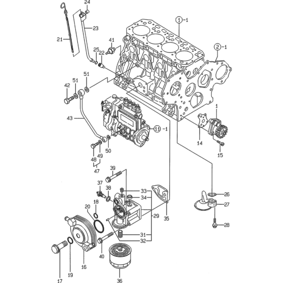 Oil System Assembly for Yanmar 4TNE88 Engine