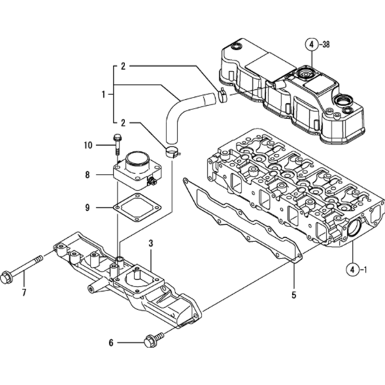 Suction Manifold Assembly for Yanmar 4TNV84-KWA Engine