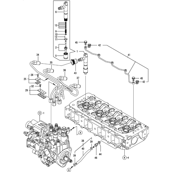 Fuel Injection Valve Assembly for Yanmar 4TNV84T-KWA Engine