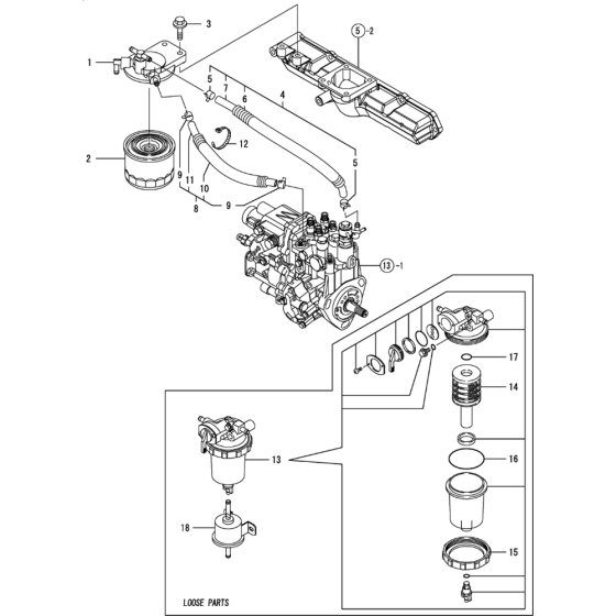 Fuel Line Assembly for Yanmar 4TNV84T-KWA Engine