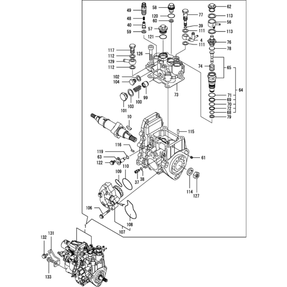 Fuel Injection Pump Assembly for Yanmar 4TNV84T-MWA Engine