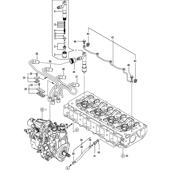 Fuel Injection Valve Assembly for Yanmar 4TNV84T-MWA Engine