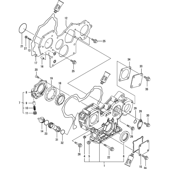 Gear Housing Assembly for Yanmar 4TNV84T-MWA Engine