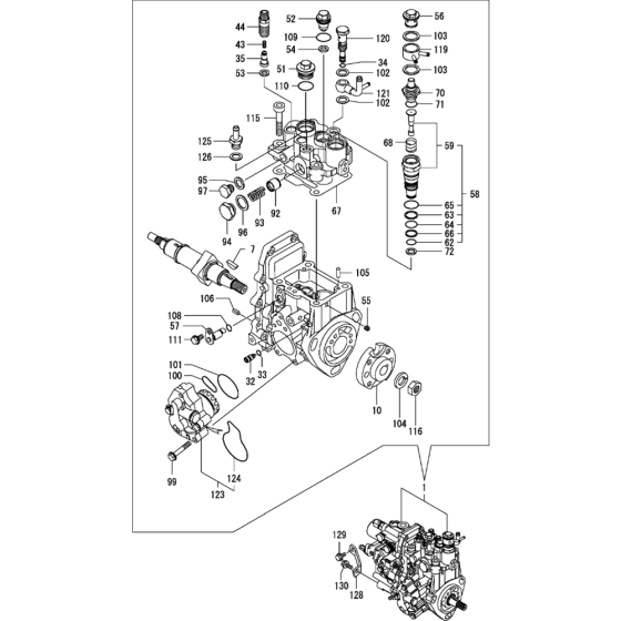 Fuel injection Pump Assembly for Yanmar 4TNV88-BPTB Engine