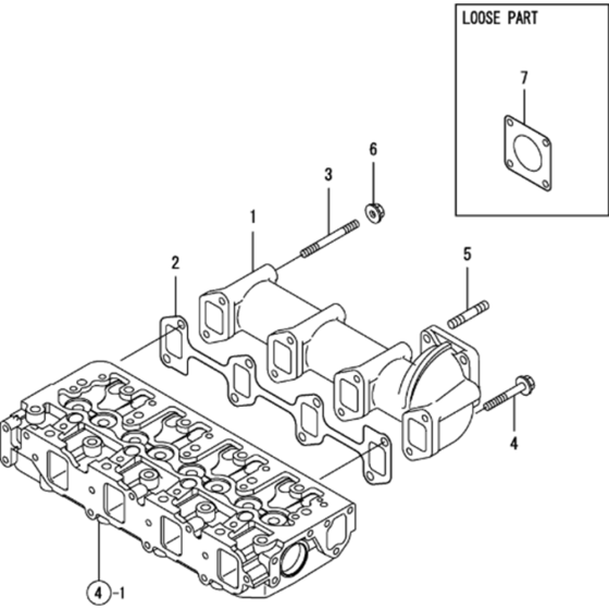 Exhaust Manifold Assembly for Yanmar 4TNV88-KWA(2) Engine