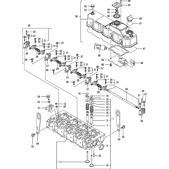 Cylinder Head and Bonnet Assembly for Yanmar 4TNV88-QTB Engine