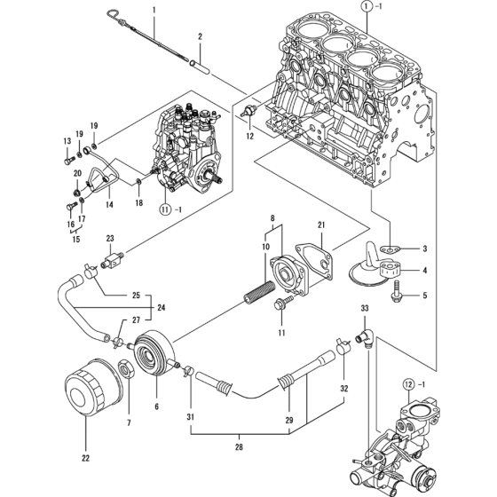 Oil System Assembly for Yanmar 4TNV88-QTB Engine