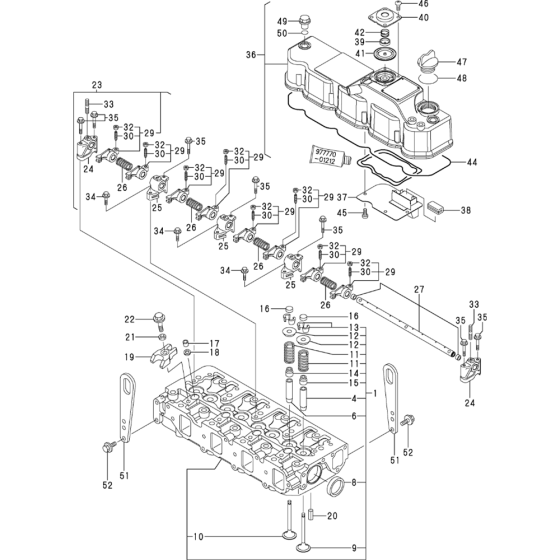 Cylinder Head and Bonnet Assembly for Yanmar 4TNV88-XWA Engine