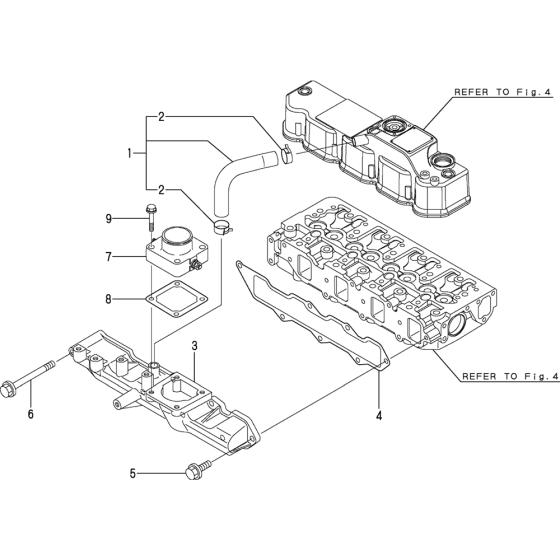 Suction Manifold Assembly for Yanmar 4TNV88-XWA Engine