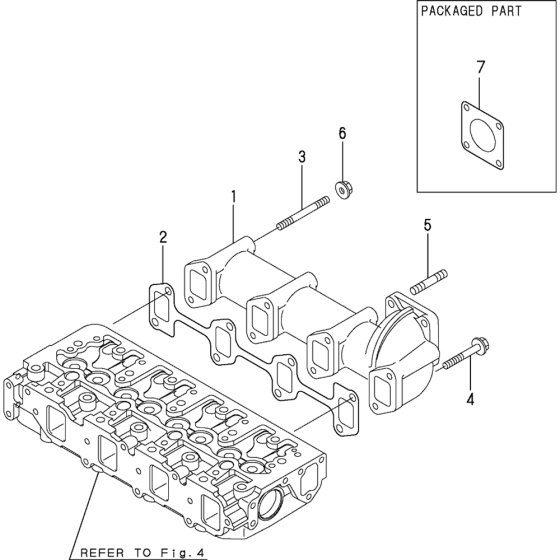 Exhaust Manifold Assembly for Yanmar 4TNV88-XWA Engine