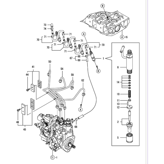 Fuel Injection Valve Assembly for Yanmar 4TNV88-XWA2 Engine