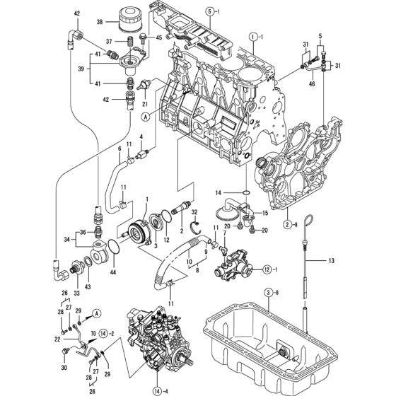 Oil System-1 Assembly for Yanmar 4TNV98-VTBZ Engine