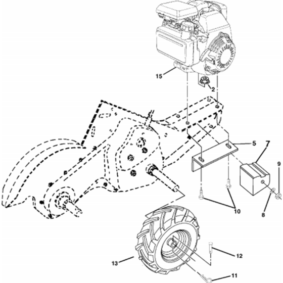 Mainfram, Right Side Assembly for Husqvarna 500 RTT Cultivator/Tiller