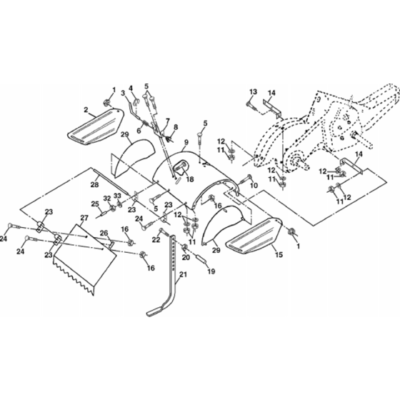 Tine Sheild Assembly for Husqvarna 500 RTT A Cultivator/Tiller