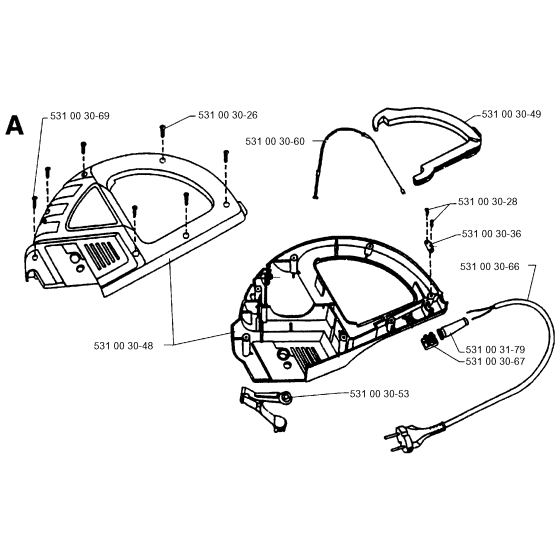 Cover Assembly for Husqvarna 500 H Hedge Trimmers