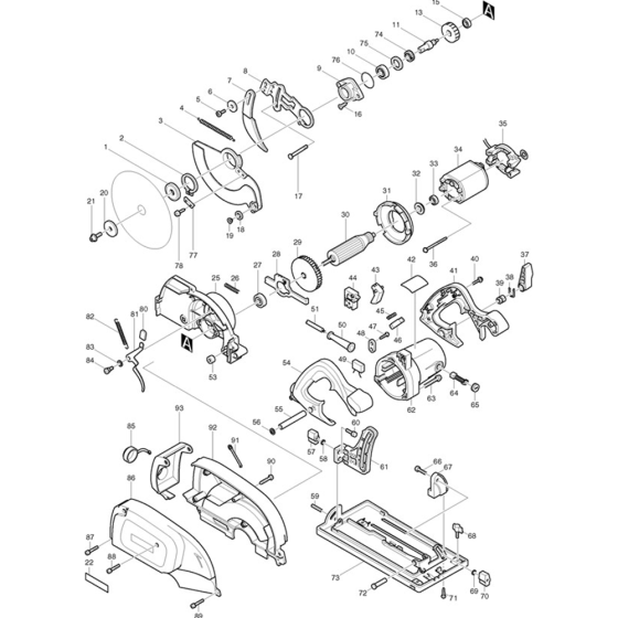 Main Assembly for Makita 5017RKB Circular Saw