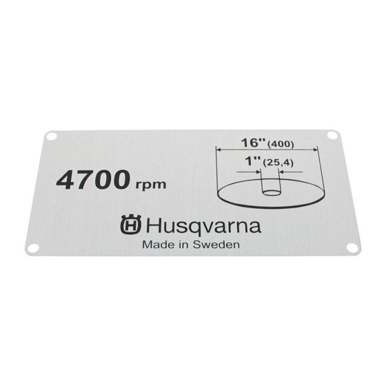 Label for Husqvarna K 1270 II, K 1270 Rail I Disc Cutter - OEM No. 506 28 41-24