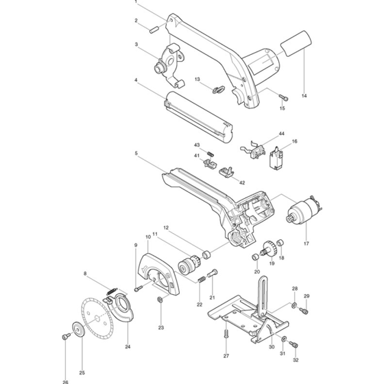 Main Assembly for Makita 5090D Cordless Cricular Saw