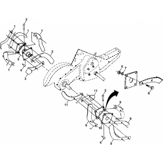 Tine Assembly for Husqvarna 510 CRT Cultivator/Tiller