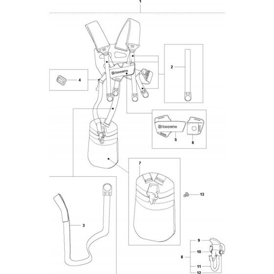 Harness for Husqvarna 524 L Trimmer/ Edgers