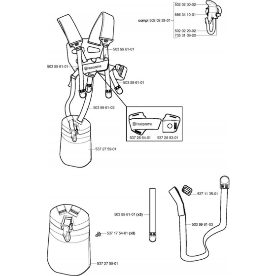 Harness  for Husqvarna 524 LK Trimmer/ Edgers