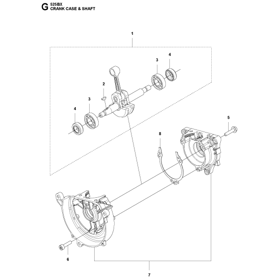 Crankcase Assembly for Husqvarna 525BX Leaf Blower