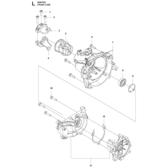 Crankcase Assembly for Husqvarna 525 HF3S Hedge Trimmers