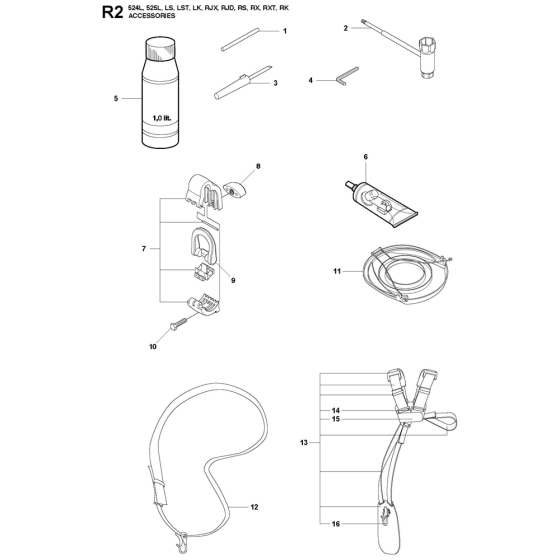 Accessories-2 Assembly For Husqvarna 525L Brushcutters