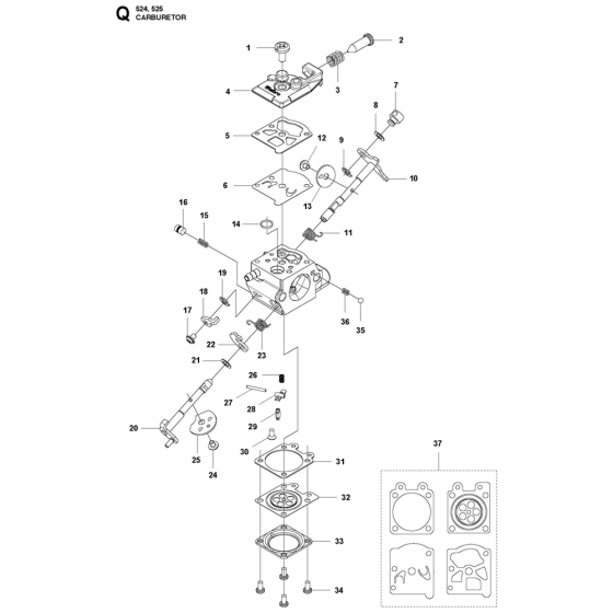 Carburetor Assembly For Husqvarna 525LK Brushcutters