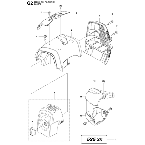 Cover Assembly For Husqvarna 525LK Brushcutters