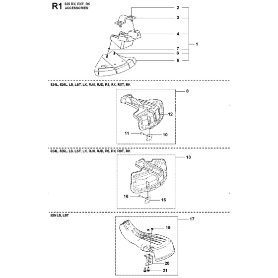 Accessories Assembly For Husqvarna 525LS Brushcutters