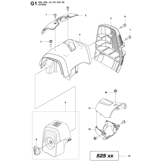 Cover Assembly For Husqvarna 525LS Brushcutters