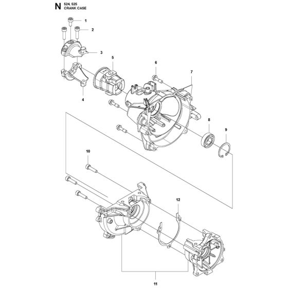 Crankcase Assembly For Husqvarna 525LST Brushcutters