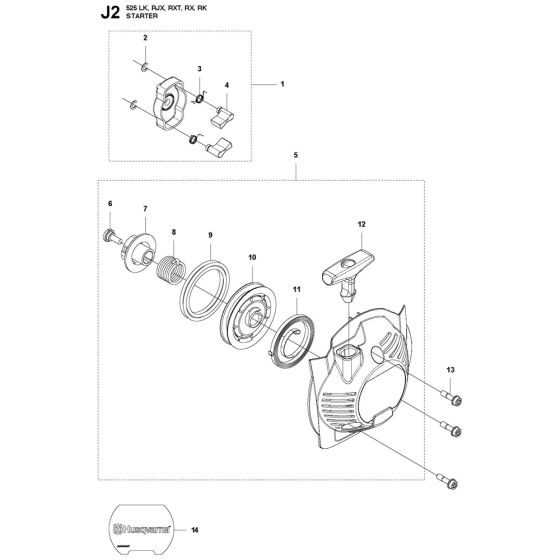 Starter Assembly For Husqvarna 525RJX Brushcutters