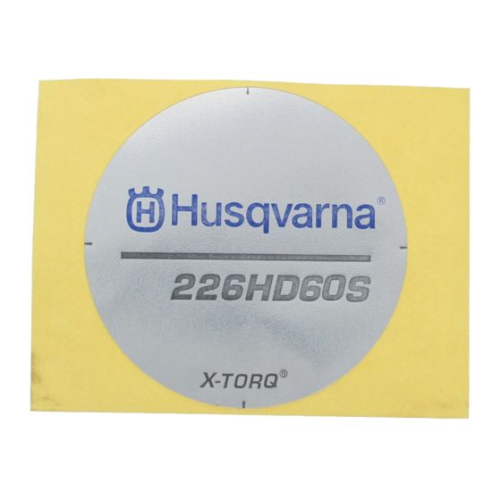 Label for Husqvarna 226HD60S Hedgetrimmer - 528 05 13-01