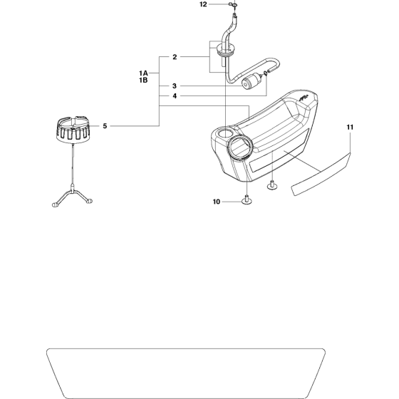 Fuel Tank Assembly for Husqvarna 530BT Leaf Blower