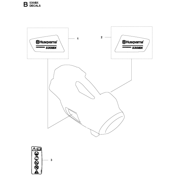 Decals Assembly for Husqvarna 530IBX Leaf Blower