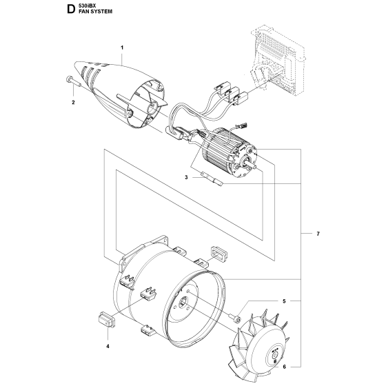 Fan Assembly for Husqvarna 530IBX Leaf Blower