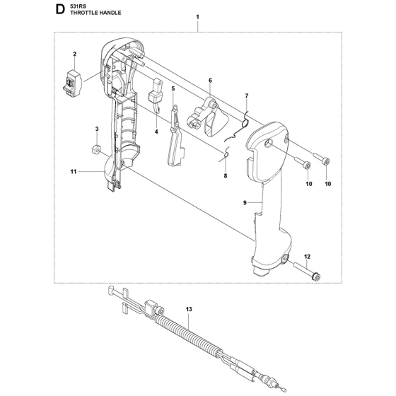 Throttle Controls Assembly For Husqvarna 531RS Brushcutters