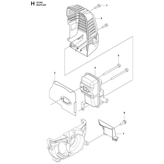 Muffler Assembly For Husqvarna 531RS Brushcutters